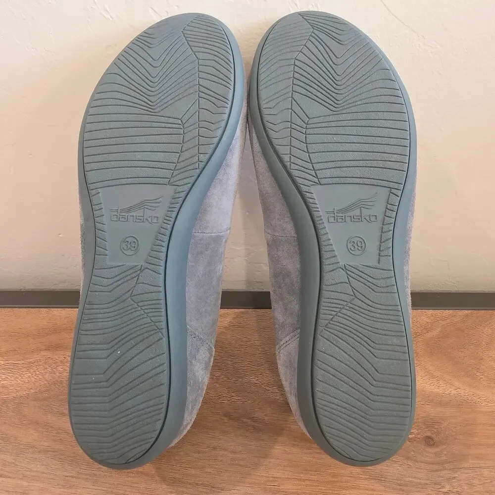 Dansko Kristen Ballet Flats Womens EU 39 Dusty Blue Suede Comfort Slip On Shoes